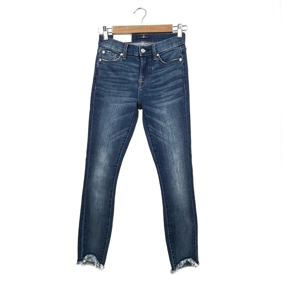 7 For All Mankind Gwenevere Ankle Skinny Topaz Size 23 = 00 High Rise 7fam NWT - Picture 1 of 8